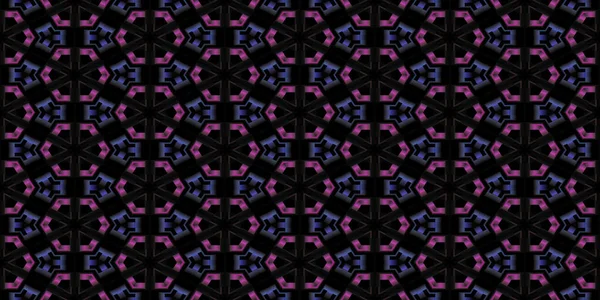 Patrón de geometría simétrica inconsútil rosa oscuro. Mosaic Graphic Ornament Background (en inglés). Textura superficial fractal abstracta . — Foto de Stock