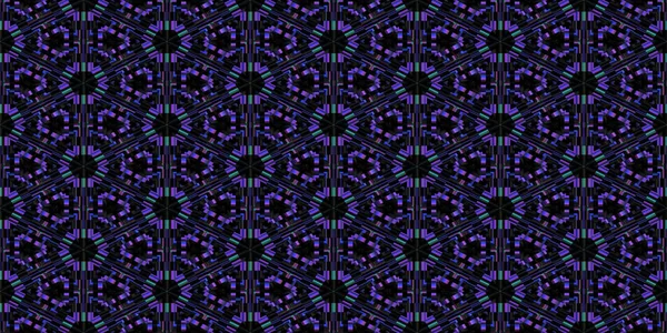 Blauwe stippen naadloze symmetrische geometrie patroon. Mozaïek grafische Ornament achtergrond. De structuur van het oppervlak van abstracte Fractal. — Stockfoto