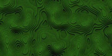 Yeşil sorunsuz topografik manzara arka plan. Dalgalı kabartma illüstrasyon doku.