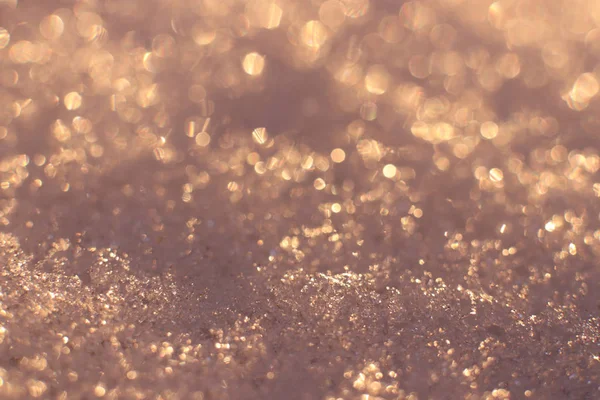 Snow Surface Bokeh Texture. Winter Warm Backdrop. — Stock Photo, Image