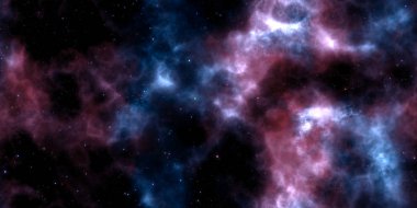 Yıldızlı bulutlar gece gökyüzü Galaxy arka plan üzerinde. Soyut evren sonsuz doku. 3D render. 3D çizim.