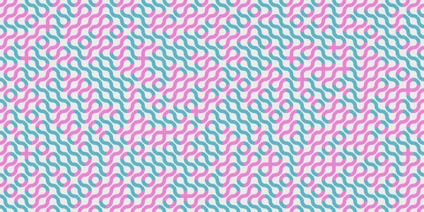 Turquoise Pink Seamless Swirl Lines Background. Modern Stripe Pathway Texture. Labyrinth Line Backdrop.