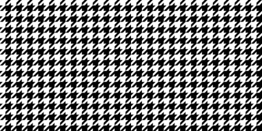 Monochrome Black & White Seamless Houndstooth Pattern Background. Traditional Arab Texture. Fabric Textile Material. clipart