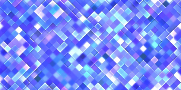 Fundo quadrado brilhante sem emenda azul. Mosaico colorido grade luzes textura. Projeto gráfico geométrico moderno bonito . — Fotografia de Stock