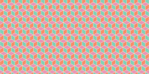 Pink Peach Pistacho Seamless Cube Pattern Fondo. Textura de bloques isométricos. Geométrico 3d mosaico telón de fondo . — Foto de Stock