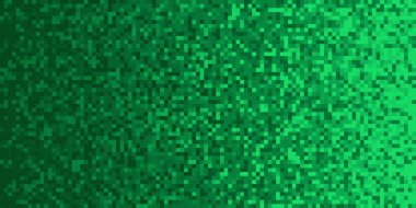 Yeşil sarhoş degrade arka plan. Mozaik piksel sanat doku. Yatay piksel degrade zemin.