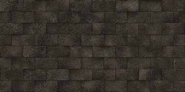 Koyu kahverengi sorunsuz taş duvar doku engelleyin. Bina cephe arka plan. Dış mimari dekoratif ev bakan.