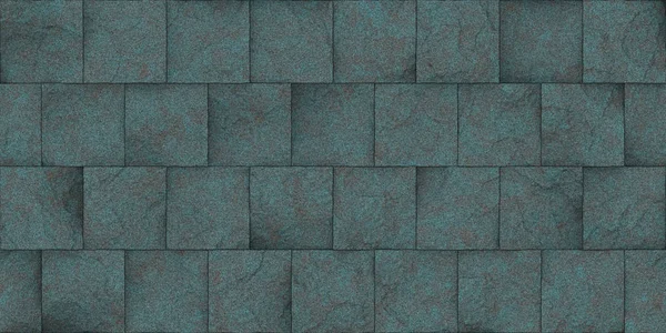 Grau blau nahtlose quadratische Steinblockwand Textur. Gebäude Fassade Hintergrund. Außenarchitektur dekorative Haus Verkleidung. — Stockfoto