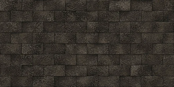 Textura de pared de bloque de piedra inconsútil marrón oscuro. Edificio Fachada Fondo. Arquitectura Exterior Casa Decorativa Orientación . — Foto de Stock