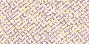 Işık sarı Menekşe kesintisiz anahat labirent arka plan. Labirent yolu bulmaca kavramı. Zorluk mantıksal düşünce yaratıcılık soyutlama.