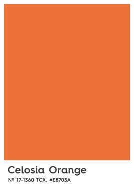 Celosia Orange, 17-1360 Tcx, E8703a. Renk kimliği illüstrasyon.
