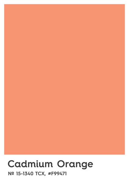 Cadmium Orange, 15-1340 TCX, F99471. Ilustrasi identitas warna . - Stok Vektor