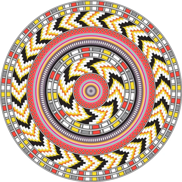 Colored Egypt Circle Ornament. National Culture Decorative Ring Artwork.