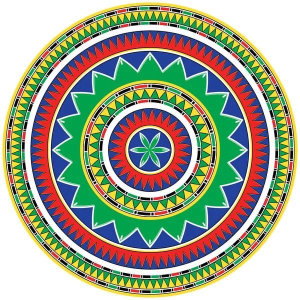 Green Blue Red Egypt Circle Ornament Національний Культурологічний Декоративний Перстень — стокове фото