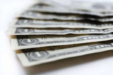 Para yığını geçmişi. Amerika Birleşik Devletleri dolar banknotları.