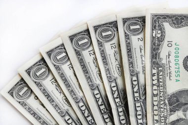 Para yığını geçmişi. Amerika Birleşik Devletleri dolar banknotları.