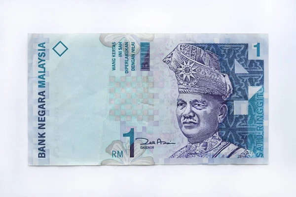Banca Negara Malesia Satu Ringgit Banconota Isolata — Foto Stock