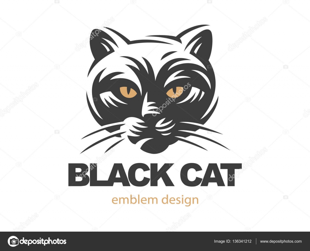 Black cat face logo vector illustration Stock Vector Image by ©sodesignby 136341212