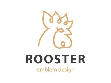 Rooster head logo - vector illustration clipart
