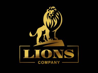 Aslan logo - vektör çizim, amblem tasarımı
