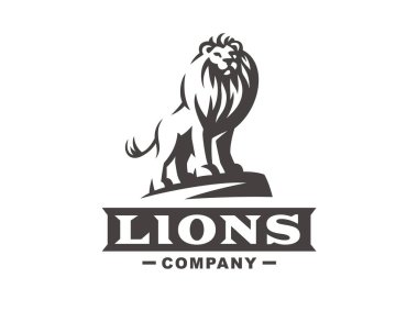 Aslan logo - vektör çizim, amblem tasarımı