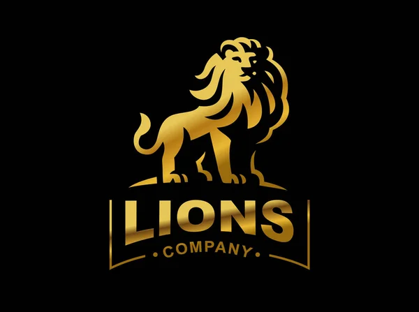 Logotipo del león - ilustración vectorial, diseño del emblema — Vector de stock