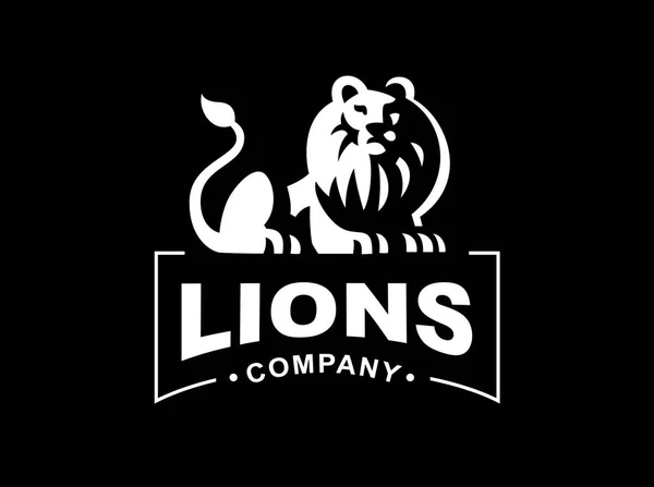 Logotipo del león - ilustración vectorial, diseño del emblema — Vector de stock