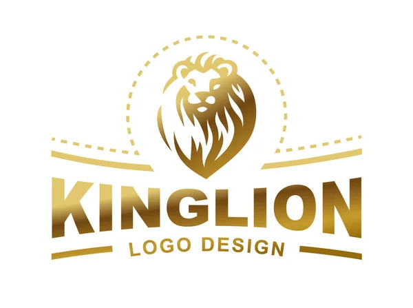 Εικονογράφηση διάνυσμα, λογότυπο - έμβλημα σχεδιασμό με κεφαλή λιονταριού — Διανυσματικό Αρχείο