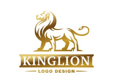 Aslan logo - vektör çizim, amblem tasarımı