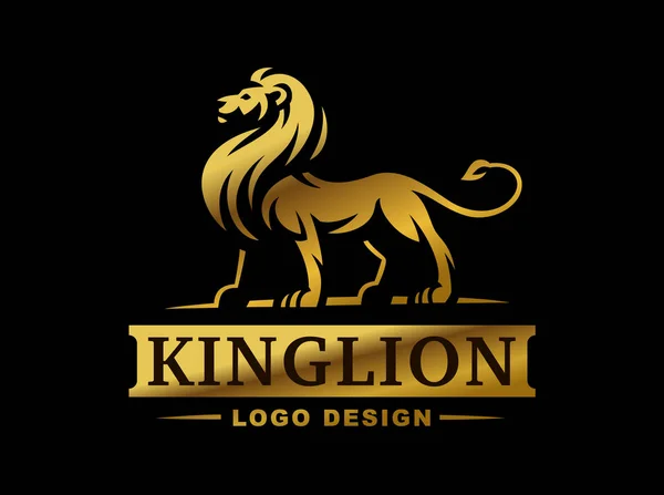 Λογότυπο λιοντάρι - διανυσματικά εικονογράφηση, σχεδιασμός έμβλημα — Διανυσματικό Αρχείο