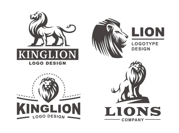 Lion logo set - vector illustration, emblem design Royalty Free Stock Vectors