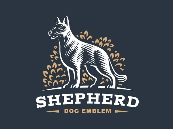 Logo chien berger - illustration vectorielle — Image vectorielle