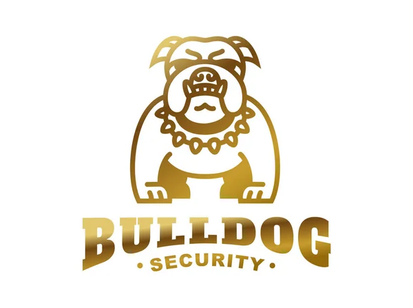 Logotipo Bulldog - ilustración vectorial, emblema dorado — Vector de stock