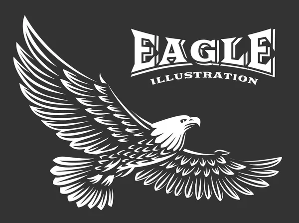 Eagle vector illustration, emblem on dark background — Stock Vector