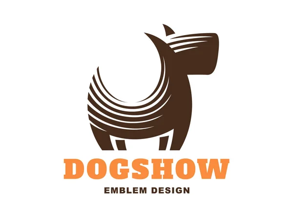 犬のロゴ - ベクトル図では、白い背景の上のエンブレム — ストックベクタ
