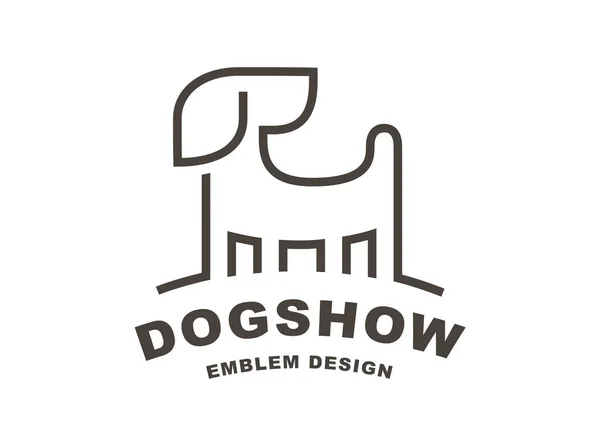 Hond hoofd logo - vectorillustratie, embleem op witte achtergrond — Stockvector