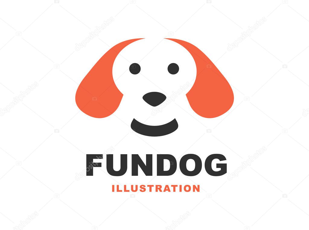 Dog head logo - vector illustration, emblem design on white background