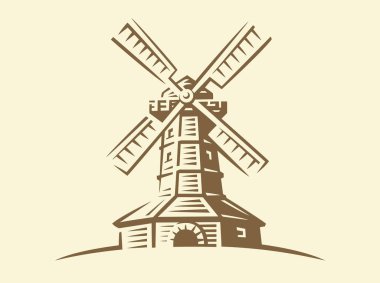 Mill - vector illustration on light background