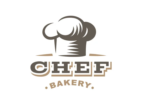 Logo del chef - ilustración vectorial. Emblema de panadería sobre fondo blanco — Archivo Imágenes Vectoriales