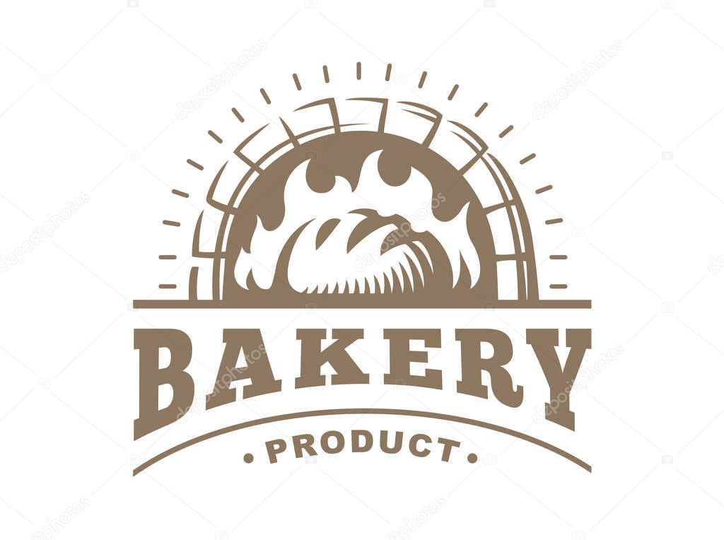 Bread logo - vector illustration. Bakery emblem on white background