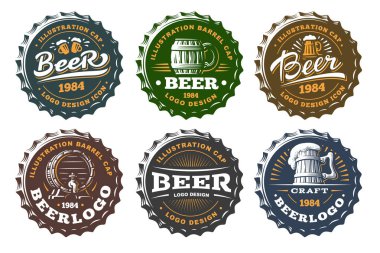 Bira logo - vektör çizim, amblem bira tasarım ayarla