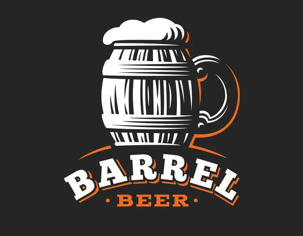 Mug cerveza logo-vector ilustración, diseño de la cervecería emblema — Archivo Imágenes Vectoriales