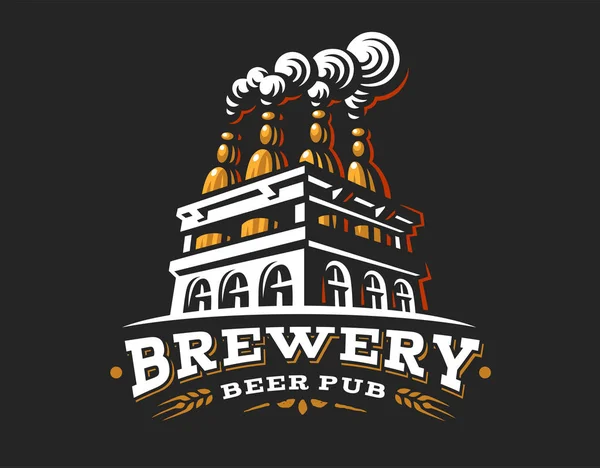 Caja de cerveza logotipo vector ilustración, diseño de la cervecería emblema — Archivo Imágenes Vectoriales