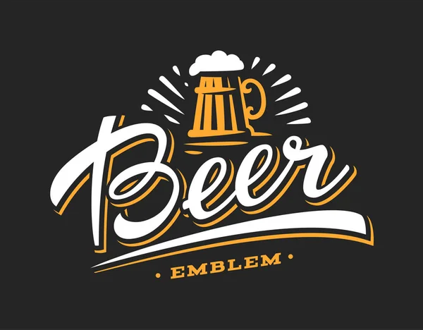 Bira logo vektör çizim, amblem bira tasarım — Stok Vektör