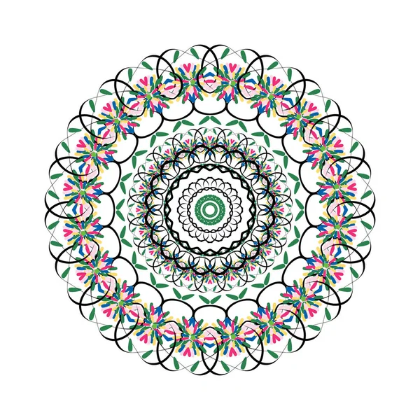 Ornament Farbkarte mit Mandala — Stockvektor