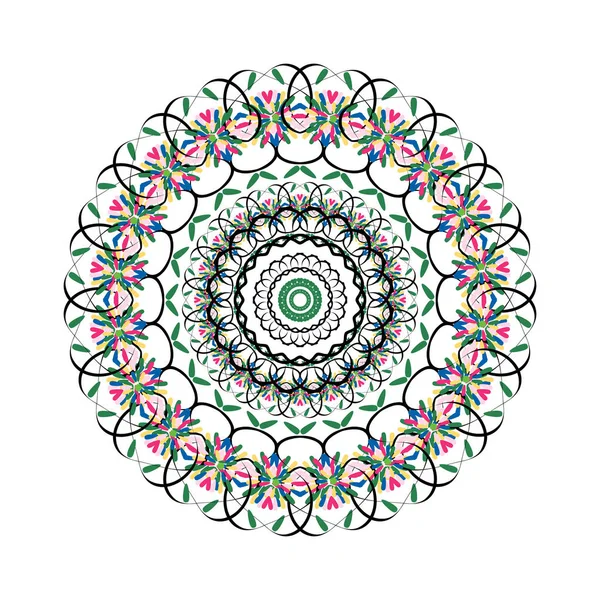 Carte de couleur d'ornement avec mandala — Image vectorielle