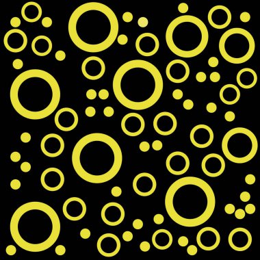 Renkli daireler ve yüzük siyah bir arka plan ile sorunsuz doku