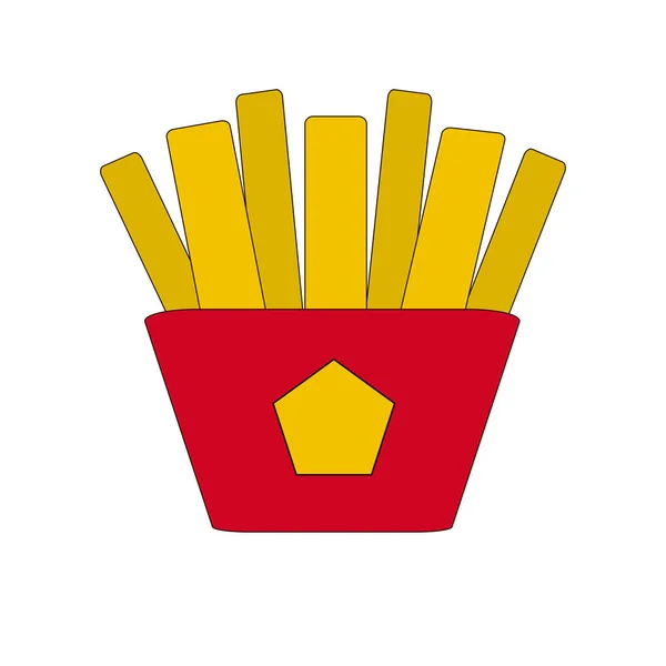 Karton bir kutuda kızarmış patates.