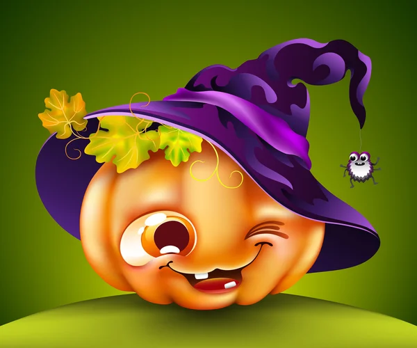 Cadılar Bayramı Balkabağı bir cadı şapka