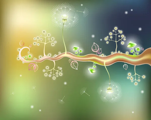 sihirli mantar ve karahindiba tohumları fairytale dal ile